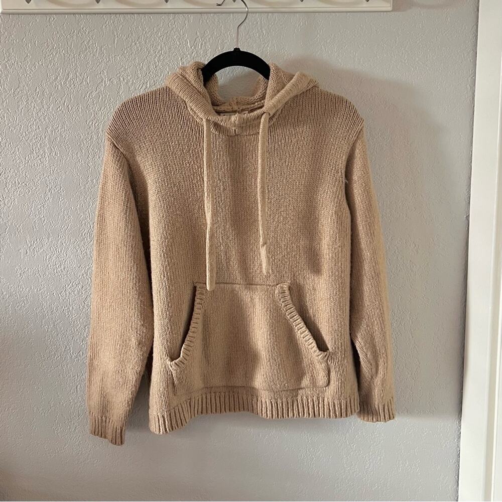 Marine Layer Tan Knit Hoodie Sweater
